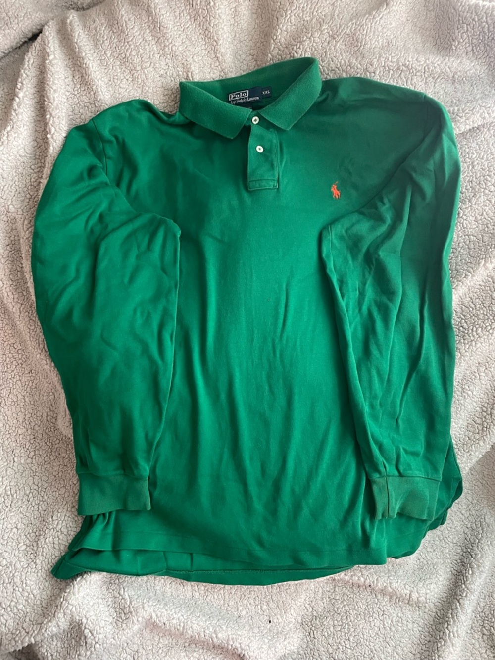 Ralph Lauren Emerald Green Long-Sleeve Polo with Signature Pony